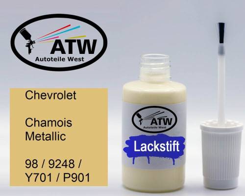 Chevrolet, Chamois Metallic, 98 / 9248 / Y701 / P901: 20ml Lackstift, von ATW Autoteile West.